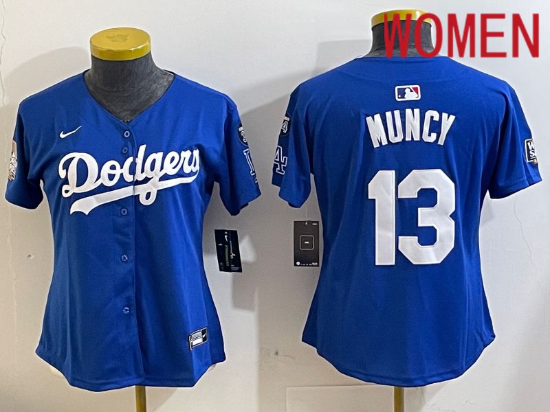 Women Los Angeles Dodgers #13 Muncy Blue Game 2024 Nike MLB Jersey style 112157